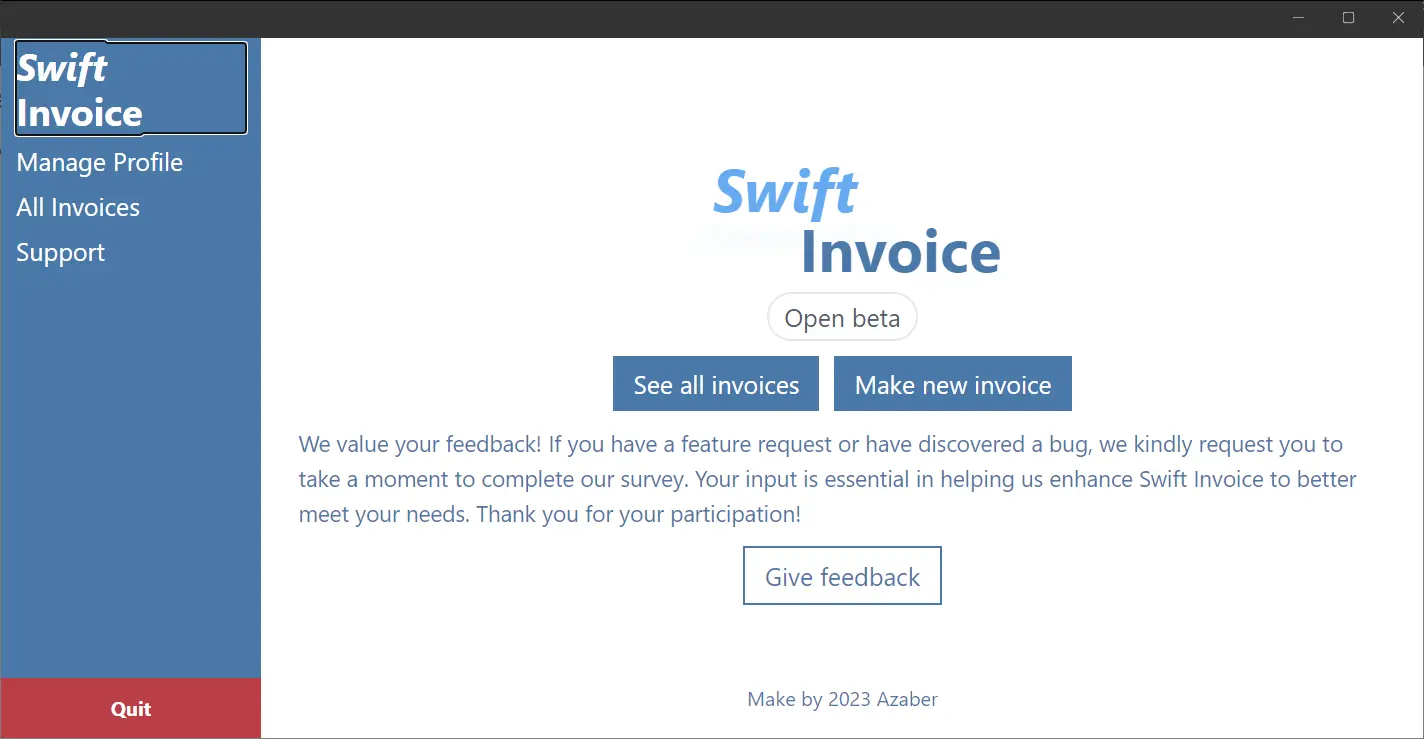 .NET App - Swift Invoice